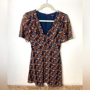 Button Front Floral Mini Dress | Madewell Size 00
